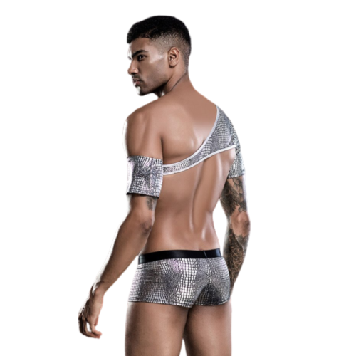 Sexy Gladiator Costume for Man - Erotic Uniform,  Crafted from premium latex, this package includes a bold vest and comfortable boxer shorts.