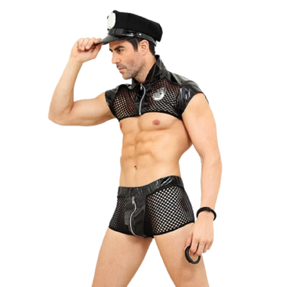Policeman with Handcuffs - Transgressive Sexy Latex Costume for Men