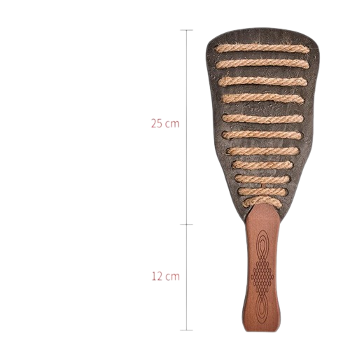Spanking Paddle - BDSM Bondage Accessories for Domination - Crafted from top-notch leather, wood and hemp rope, this paddle guarantees endless fun. Get your kink on with our discreetly packaged adult sex toy. 