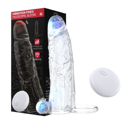 Our Dick Increaser not only does it add those desirable inches, but it's also a powerhouse of pleasure with 10 sensational vibration modes. Plus, take control from anywhere with the convenient remote. Made from medical-grade silicone