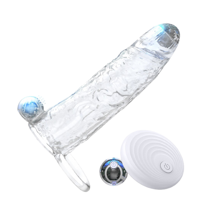 Our Dick Increaser not only does it add those desirable inches, but it's also a powerhouse of pleasure with 10 sensational vibration modes. Plus, take control from anywhere with the convenient remote. Made from medical-grade silicone