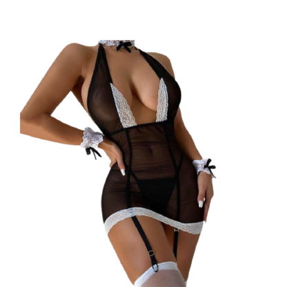 Sexy Black Maid Lingerie - Erotic Underwear for Women