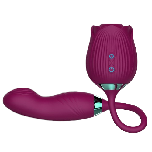 Rose Vibrator & Sucker - Complete Sex Toy for Women - This rose-shaped Sex Toy has 3 different modes of operation: suck, shake & slap. What could be better? Have fun in absolute peace of mind thanks to its low noise, you can also play with it in the shower or bathtub thanks to its water resistance.