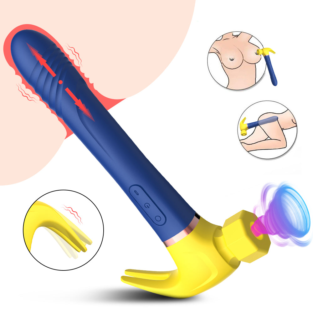﻿A unique vibrator designed for complete female pleasure. With its 10 different vibrations, 7 sucking modes and telescoping function. It is also completely waterproof, so you won't have to worry if the vibrating and sucking hammer comes into contact with water. Its colorful and discreet design  DISCREET PACKAGING Measures: 23cm *11,5cm * 3,8cm Materials: Medical Silicone & ABS Certification: CE IPX6 Waterproof Telescopic Mode 7 Sucking Modes 10 Vibration Modes