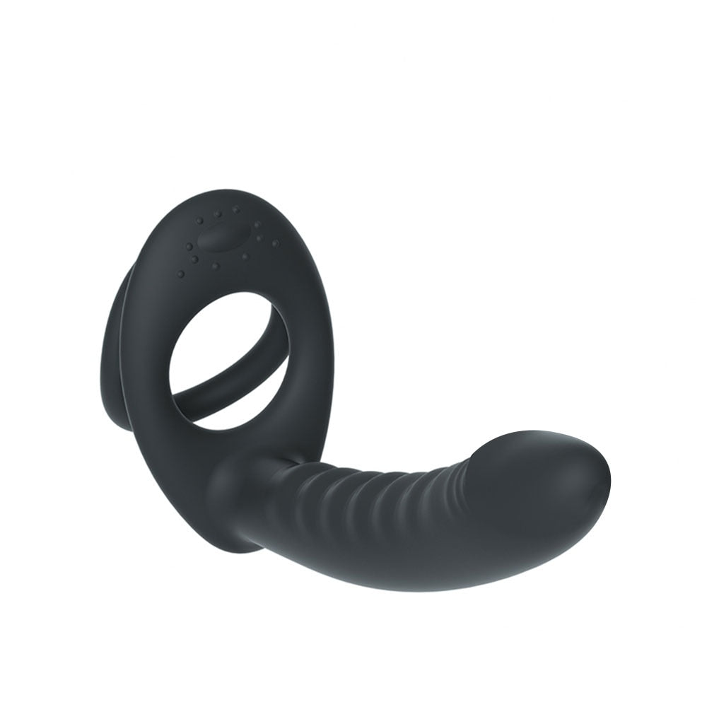 ouble Penetration Delight: Bring reinforcements to your sex life and offer maximum pleasure with double penetration that will blow your mind and hers. Get ready for fantastic orgasms like never before. Clitoral Stimulation: The upper part of the ring features stimulating protrusions that will take her pleasure to new heights every time you make an impact. It's a win-win situation! Blood Flow Boost: The vibrating ring ensures a great flow of blood, resulting in a fantastic and lasting erection