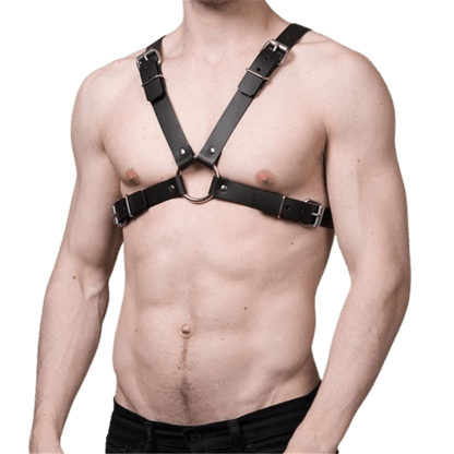 Sexy Harness for Men - Pu Leather Lingerie Gay Couples -  Special men's harnesses for spicier occasions. The buckles are adjustable and fits very well, the ring and studs are made of metal, everything is ready to turn on your transgressive moments.  DISCREET PACKAGING Material: PU Leather Adjustable, fits great with most sizes
