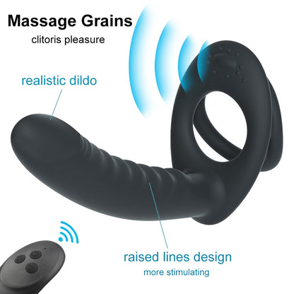 Experience double penetration and clitoral stimulation with our Dick Ring. Prepare for mind-blowing satisfaction!