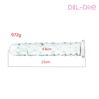 A huge dildo made of glass crystals, and you will notice all its hardness and strength inside you. Cum with style.