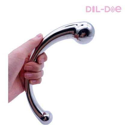 ﻿Suitable for those who are not easily satisfied and need more stimuli. Why think only of one hole when there are two? Start playing seriously with this 8" Double Stainless Steel Dildo. The resistant and hard material, with its balls at the ends, will guarantee you unique sensations.  DISCREET PACKAGING  Material: Stainless Steel Measures: 8" * 1.5" * 1" (20cm * 3.8cm * 2.5cm) Color: Silver Weight: 18 oz (510g)