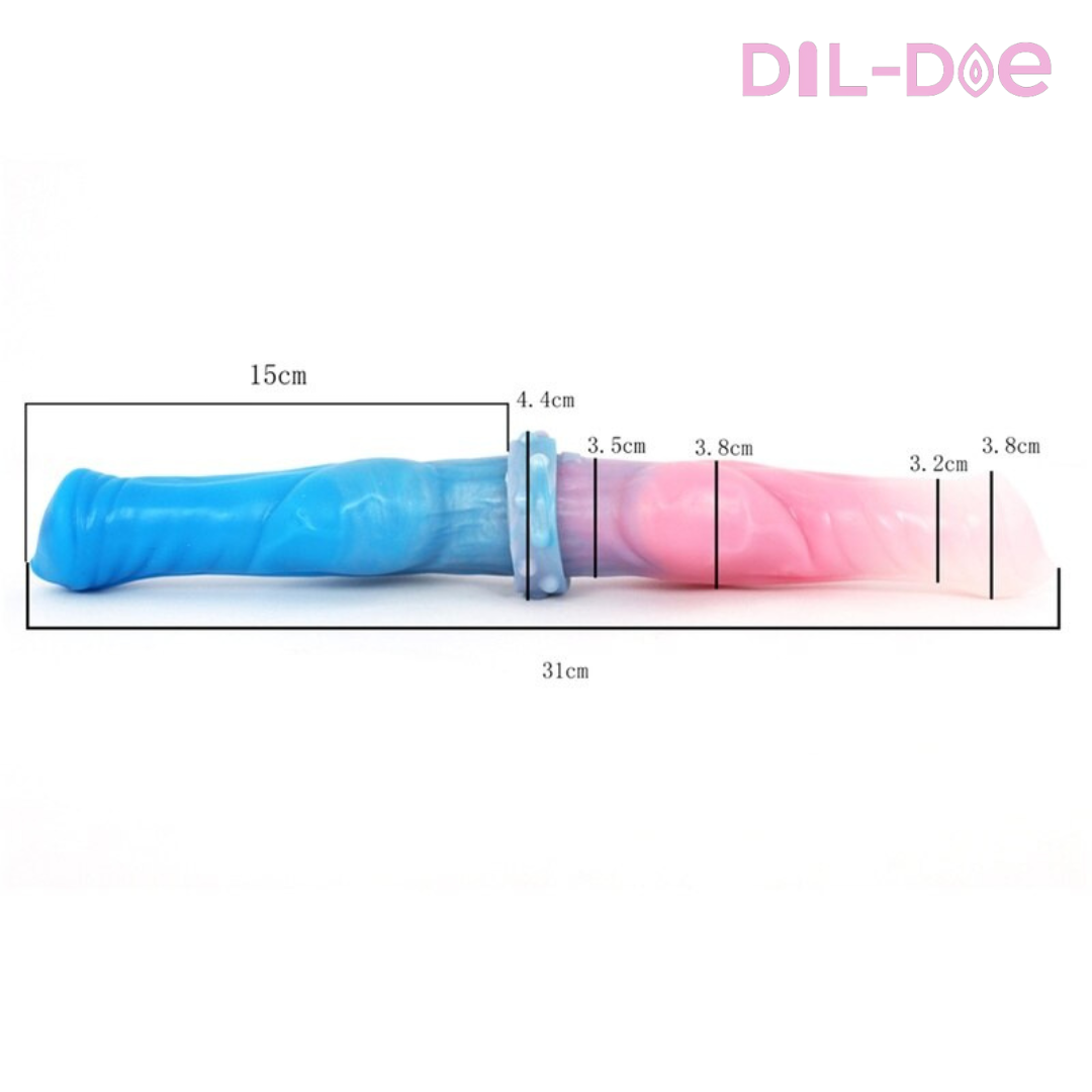 Have fun playing with this large, soft, extendable King Size Dildo. Amplify your pleasure and experience double penetration with this realistic dildo.  DISCREET PACKAGING  Material: Liquid Silicone Waterproof: Yes Size: 12.2" * 1.5" (32cm* 3.8cm) Waterproof: Yes 