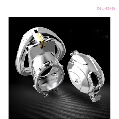 Stainless Steel Chastity Dick Cage - Fetish and Humiliation - Durable and adaptable to all sizes, this Male Chastity Dick Cage will make him a perfect slave. It has two cages: one with the urine hole and the other completely closed, and two different keys. Easy disassembly to change the cage and for normal cleaning.