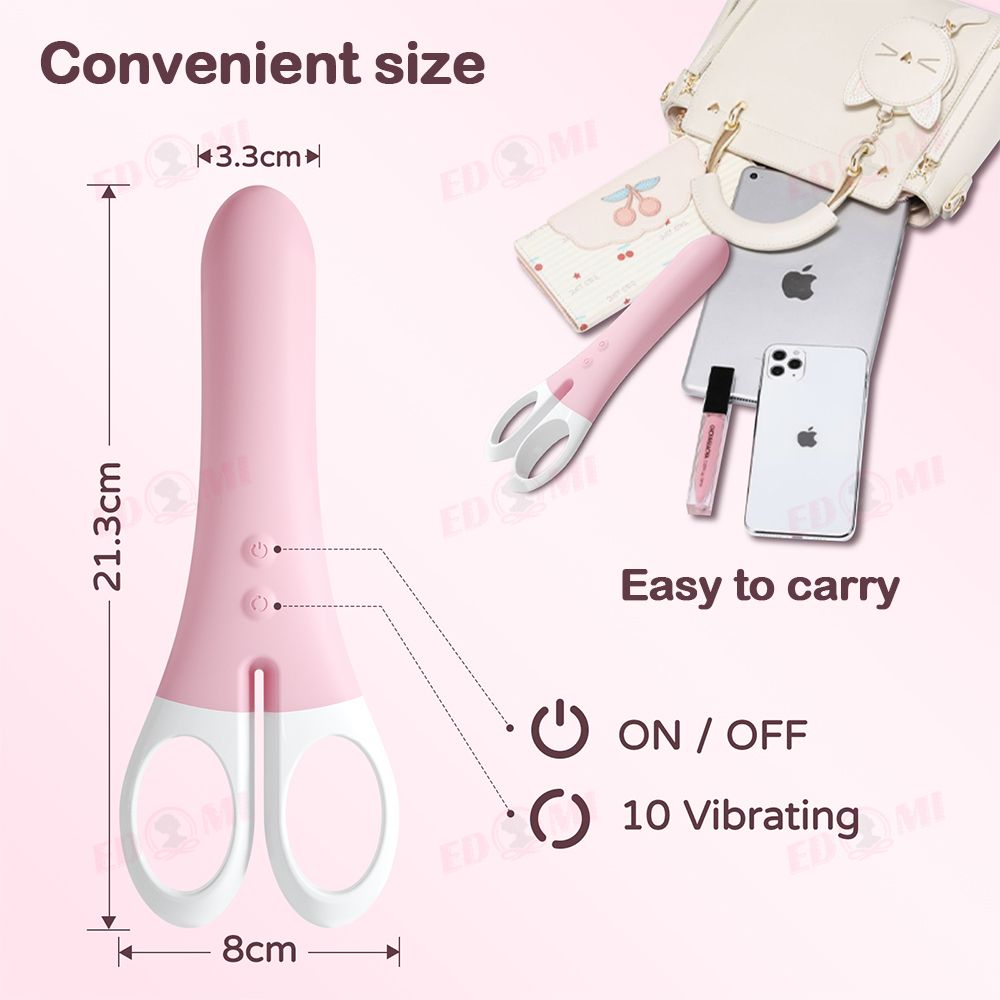 This innovative vibrator is shaped like a pair of scissors and comes in a gorgeous pink color. Made with high-quality silicone, this toy offers a silky-smooth texture that feels amazing against your skin. With 10 different vibration modes to choose from, you can customize your experience to suit your mood and desires. And with its app control feature, you can easily adjust the settings from your phone for ultimate convenience. This vibrator is also waterproof with an IPX6 rating. with its USB charging